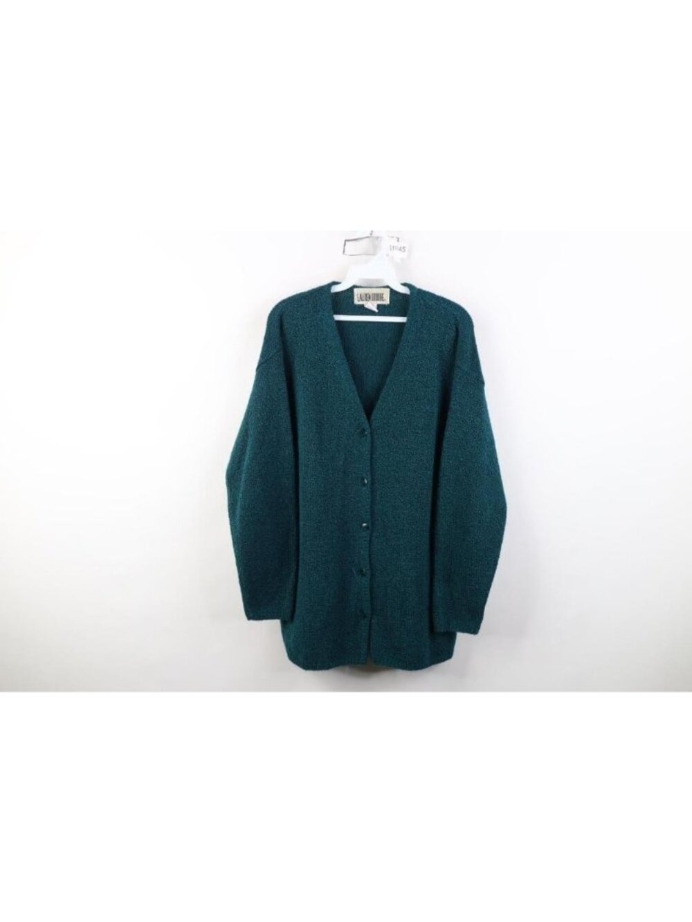 Vintage 90s Streetwear Womens Medium Oversized Ribbed Knit Cardigan Sweater Teal